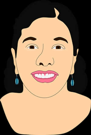 Smiling Woman Vector Portrait PNG image with transparent background