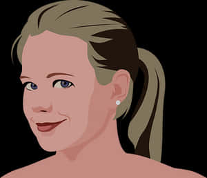 Smiling Woman Vector Portrait PNG
