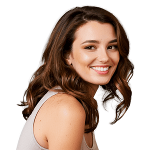 Smiling Woman with Brown Hair PNG 32 PNG