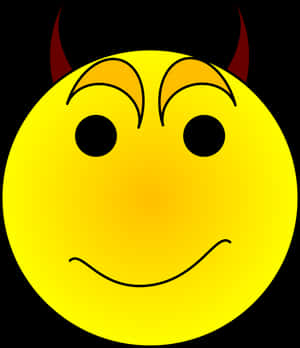 Smiling Yellow Facewith Devil Horns PNG
