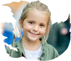 Smiling Young Girl Outdoors PNG Image