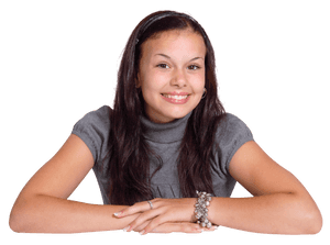 Smiling Young Girl Portrait PNG