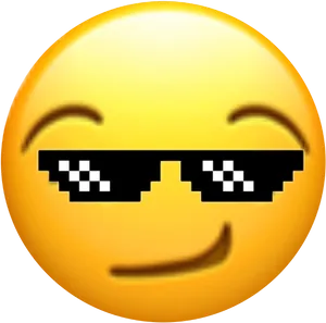 Smirking Emoji Thug Life Glasses PNG Image