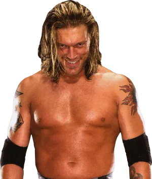 Smirking Wrestler Edge Portrait PNG Image