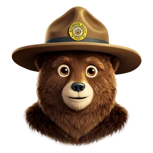 Smokey The Bear Cute Illustration Png Mdm PNG Image