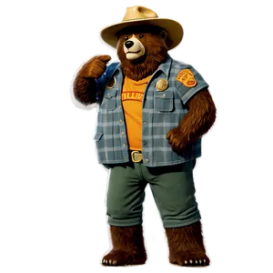 Smokey The Bear Retro Art Png Chm32 PNG Image