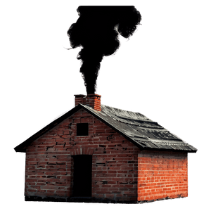 Smoking Chimney House PNG tas PNG image with transparent background