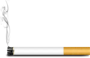 Smoldering Cigarwith Smoke PNG Image