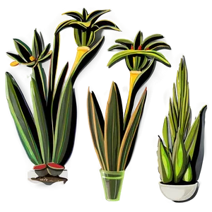 Snake Plant Line Art Png Uhp84 PNG Image