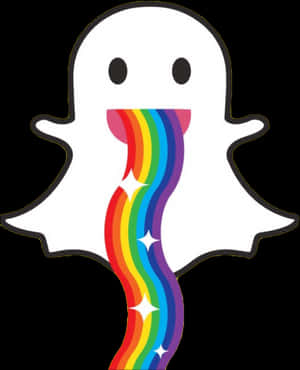 Snapchat Ghost Rainbow Trail Logo PNG image with transparent background