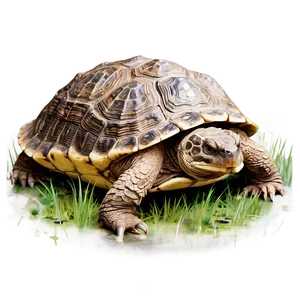 Snapping Turtle In Habitat Illustration Png Uog90 PNG Image