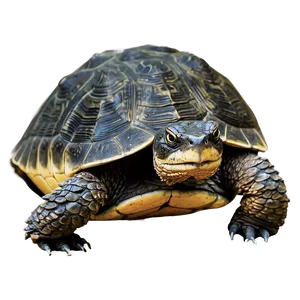 Snapping Turtle In Natural Habitat Png Qrs4 PNG Image