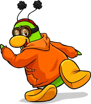 Sneaky Cartoon Duck Character PNG Image