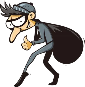 Sneaky Cartoon Thief PNG Image