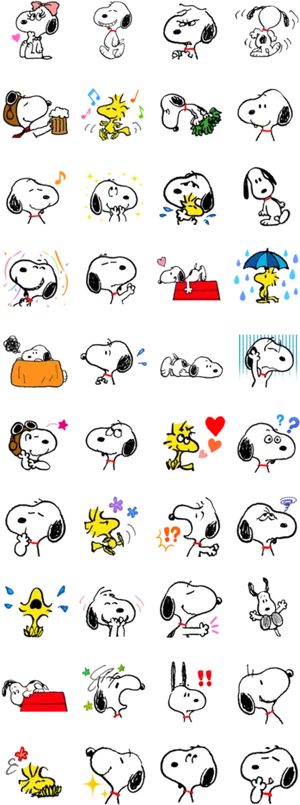 Snoopy Emotions Collection PNG Image