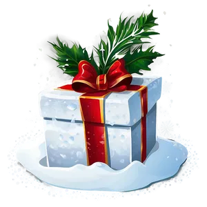 Snow Blanketed Christmas Gift Png 5 PNG Image