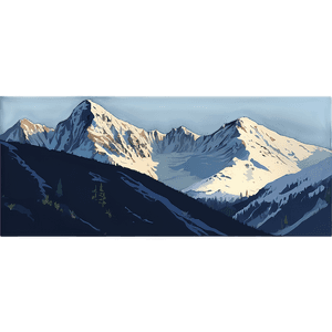 Snow-Capped Peaks Landscape PNG rku PNG image with transparent background