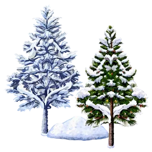 Snow-covered Christmas Tree Png Vic19 PNG Image