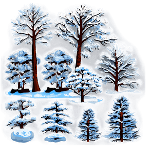 Snow-Covered Pine Trees PNG dpm40 PNG