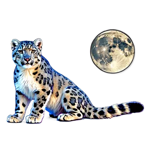 Snow Leopard In Moonlight Png 63 PNG Image