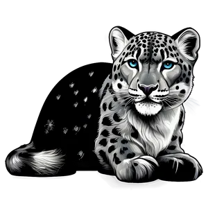 Snow Leopard Vintage Illustration Png 22 PNG Image