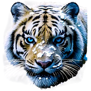 Snow Tiger Stern Look Png Aaj78 PNG Image