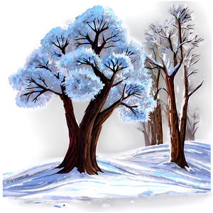 Snow Trees B PNG Image