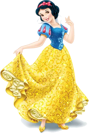 Snow White Animated Character Pose PNG Image