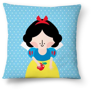 Snow White Animated Cushion Design PNG Image