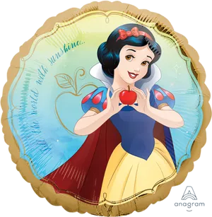 Snow White Holding Apple PNG Image