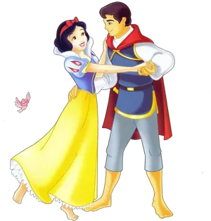 Snow Whiteand Prince Dancing PNG Image