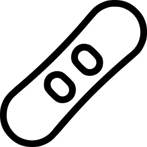 Snowboard Icon Simple Blackand White PNG image with transparent background