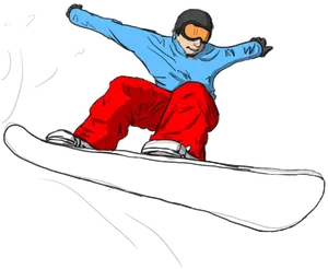 Snowboarder Carving Turn Illustration PNG Image