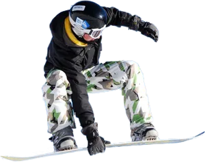 Snowboarder In Action Cutout.png PNG Image