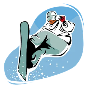 Snowboarder Mid Air Trick PNG Image