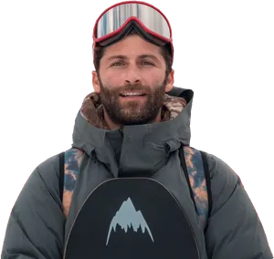 Snowboarder Portrait With Goggles PNG Image