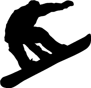Snowboarder Silhouette Action PNG image with transparent background
