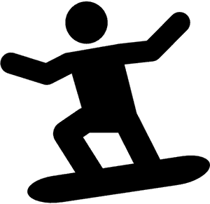 Snowboarder Silhouette Icon PNG image with transparent background
