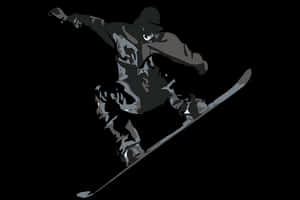 Snowboarder Silhouette Stunt PNG image with transparent background