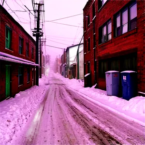 Snowfall In Alleyway Png Yrk PNG Image