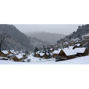 Snowfall On Mountainside Village Png Upx PNG Image