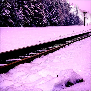 Snowfall On Railway Tracks Png Odt61 PNG Image