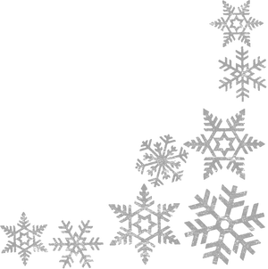 Snowflake Corner Border Design PNG Image