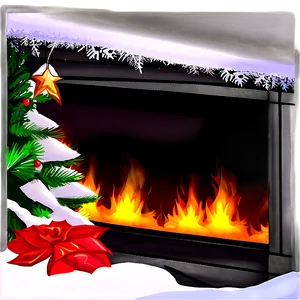 Snowflake Decorated Christmas Fireplace Png Owj PNG Image