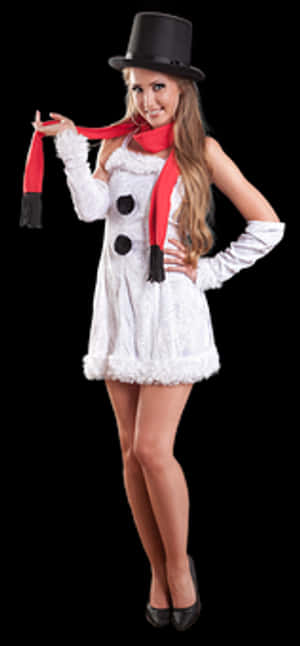 Snowman Inspired Fashion Costume PNG image with transparent background