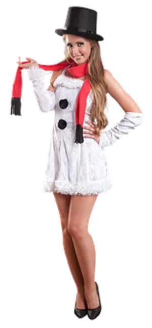 Snowman Inspired Fashion Costume PNG Image