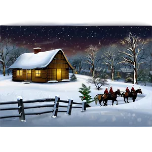 Snowy Christmas Eve Village Png 1 PNG Image