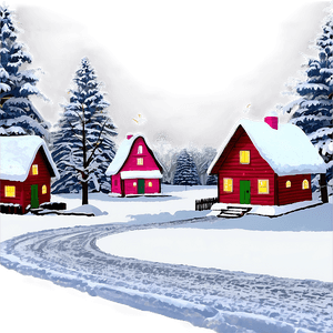 Snowy Christmas Eve Village PNG ovy91 PNG with transparent background