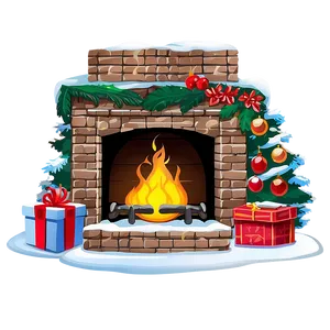 Snowy Christmas Fireplace Png 33 PNG Image