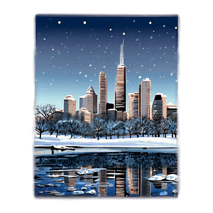 Snowy City Skyline PNG lxt26 PNG with transparent background